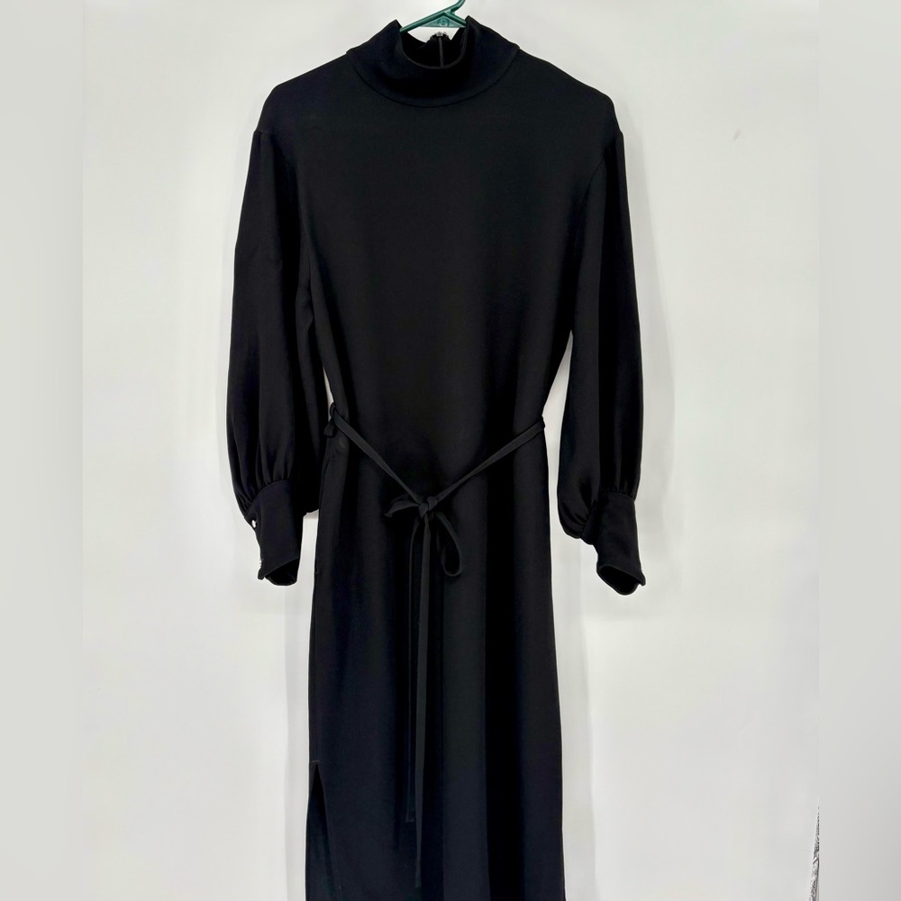 BANANA REPUBLIC CREPE MOCK-NECK MIDI DRESS - Picture 4 of 15